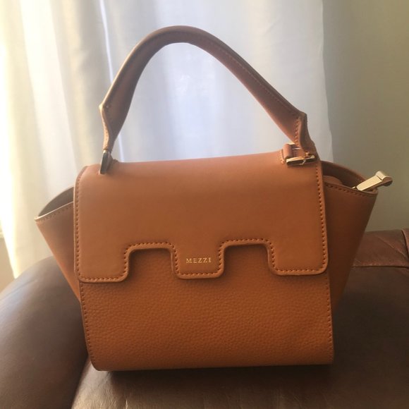 Mezzi Handbags - Brown Satchel Bag with Built-In Charger Dock